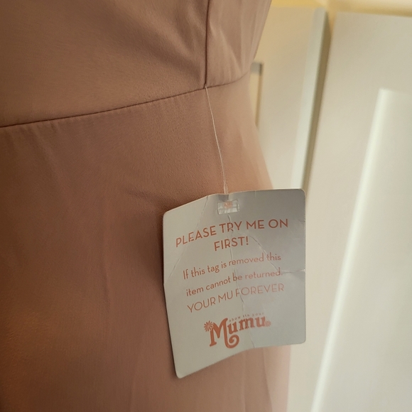 Show me your MUMU womans Jen Maxi dress in Chiffon dusty blush size sma… - Picture 4 of 12
